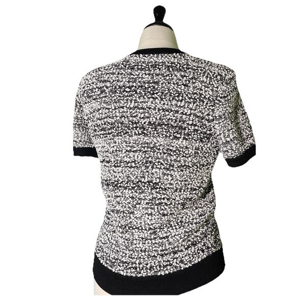 Victoria Beckham for Target Black & White Marled Knit Short Sleeve Sweater XS - Picture 4 of 4